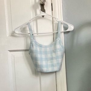 Urban outfitters cropped blue and white tank top